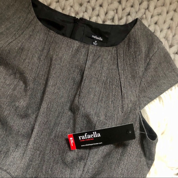 { Rafaella } NWT Gray Cap-sleeve Workwear Dress - Picture 5 of 8